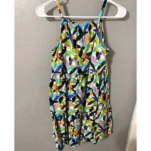 Hanna Andersson Tank Sundress Bird Colorful Print Girls 12 Cotton